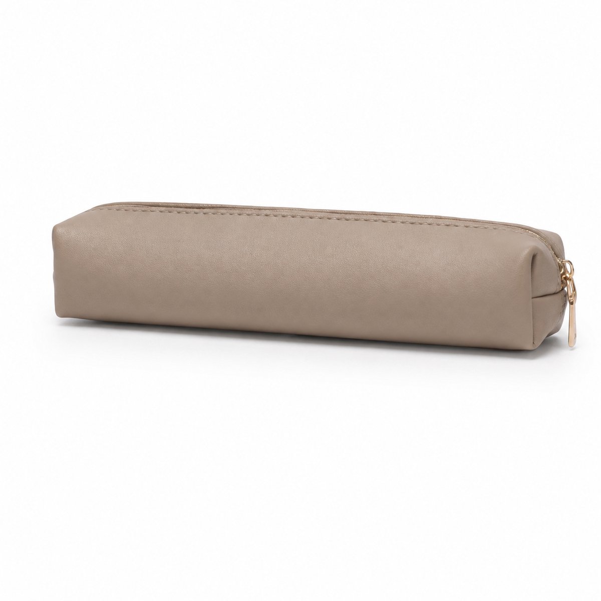Etui - Grote Capaciteit Etui - PU Leer Pennenzak met Gouden Rits - Waterafstotende - Slijtvast en eenvoudig te reinigen - Schrijfwaren Organizer en Make-up Tasje voor Volwassenen, Vrouwen - Khaki