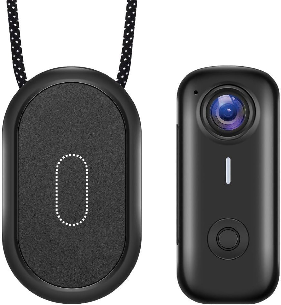 Compacte magnetische actiecamera met 2K-video, 120° groothoeklens en wifi-functionaliteit, geschikt voor fietsen en avontuurlijke sporten (zwart).