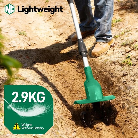 Innovastore Electrische Grondfrees - Tuinfrees - Cultivator - Rototiller - Bodembewerker - Tuingereedschap - Incl 2 batterijen — afbeelding 2