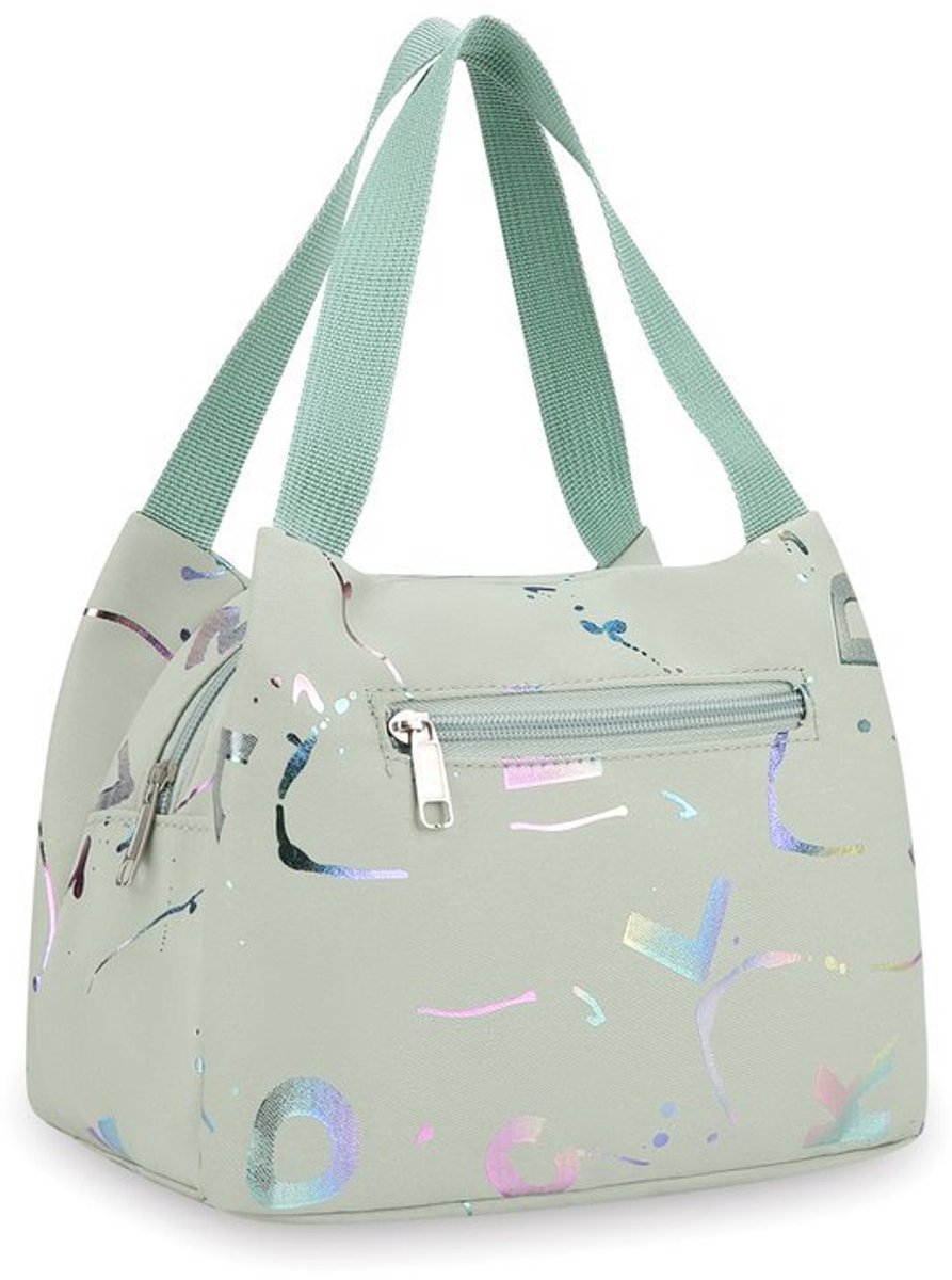 Kleine handtas - stijlvolle canvas tas - lunchtas voor dames - handtas - 21×14×17 cm - groen