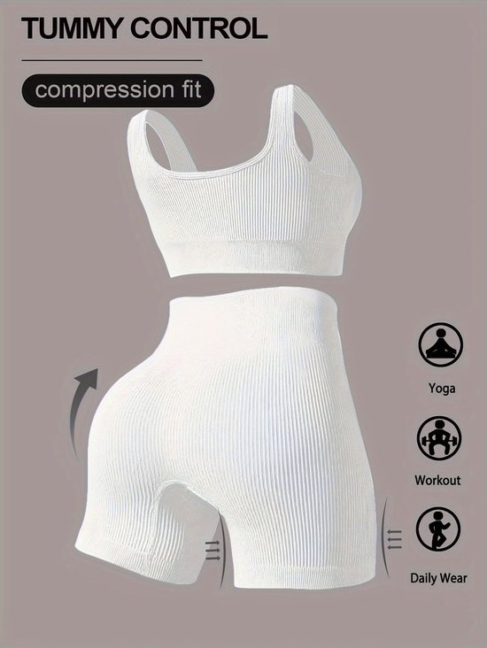 Currero Pilates Pak Dames - Yoga - Buttshaper - Gym - Fitness - Butt Lift - Bil Vergrotend - Heup Liftend - Yogakleding - Melkachtig L — afbeelding 2