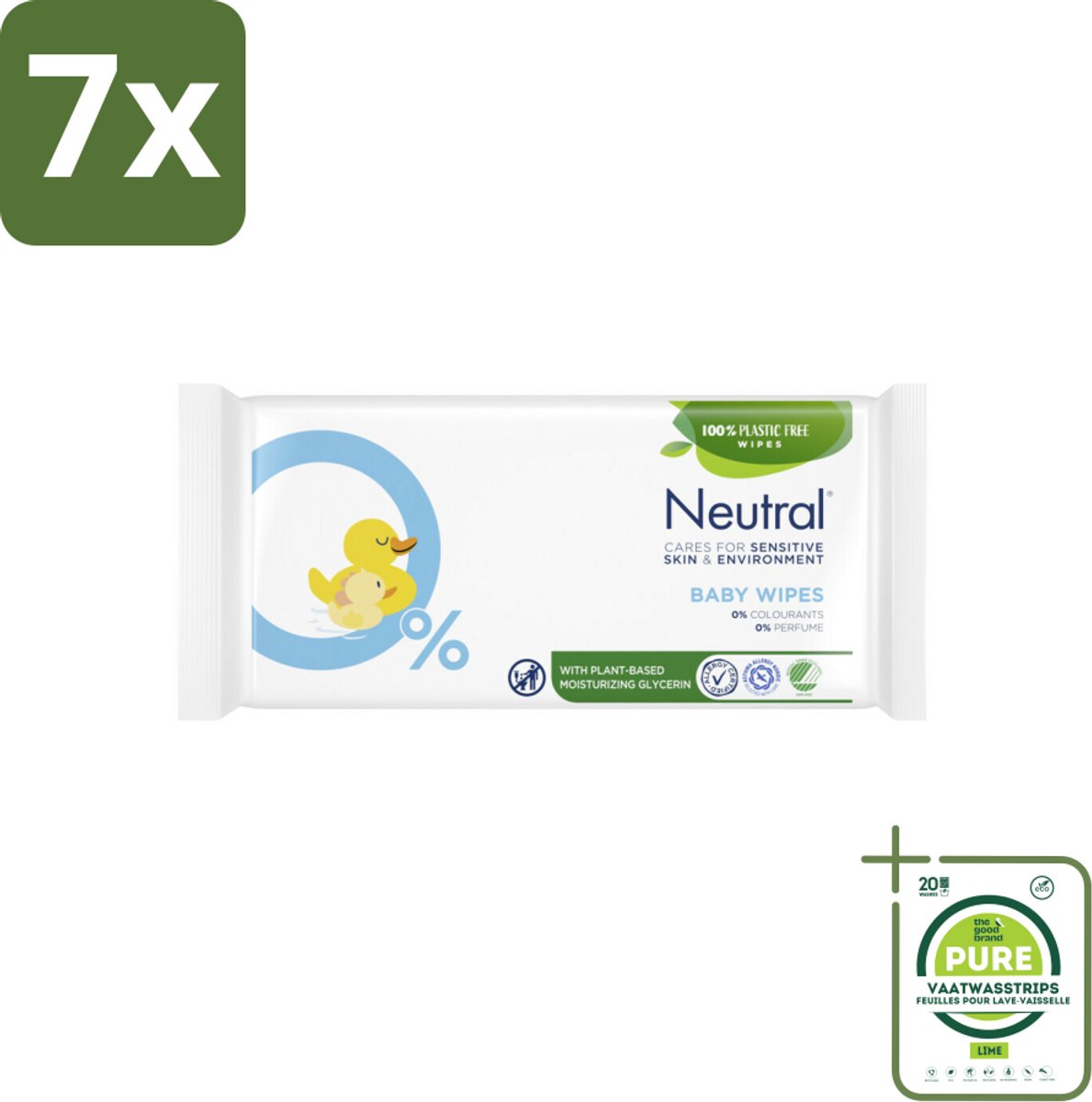 7 x Neutral Billendoekjes 52 doekjes - Grootverpakking - Baby Billendoekjes - Zachte Billendoekjes - Hypoallergene Billendoekjes - Babyhuid - Babyverzorging