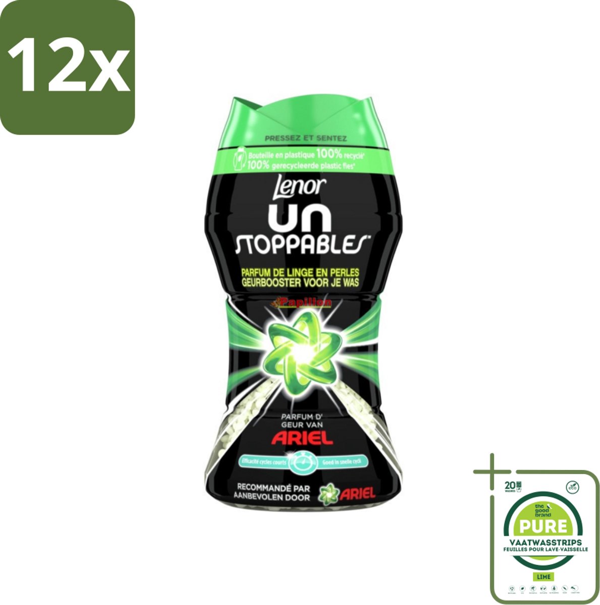 Lenor Unstoppables - Geurbooster - Parfum van Ariel - 11 Wasbeurten - Voordeelverpakking - 12 stuks - Wasverzachter - Geur