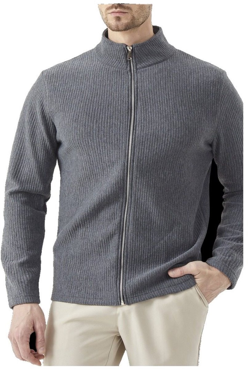 Currero Vest Heren Met Rits Sweater Cardigan Gebreid Sweaters Hoodie Warme Trui Lange Mouw Donkergrijs