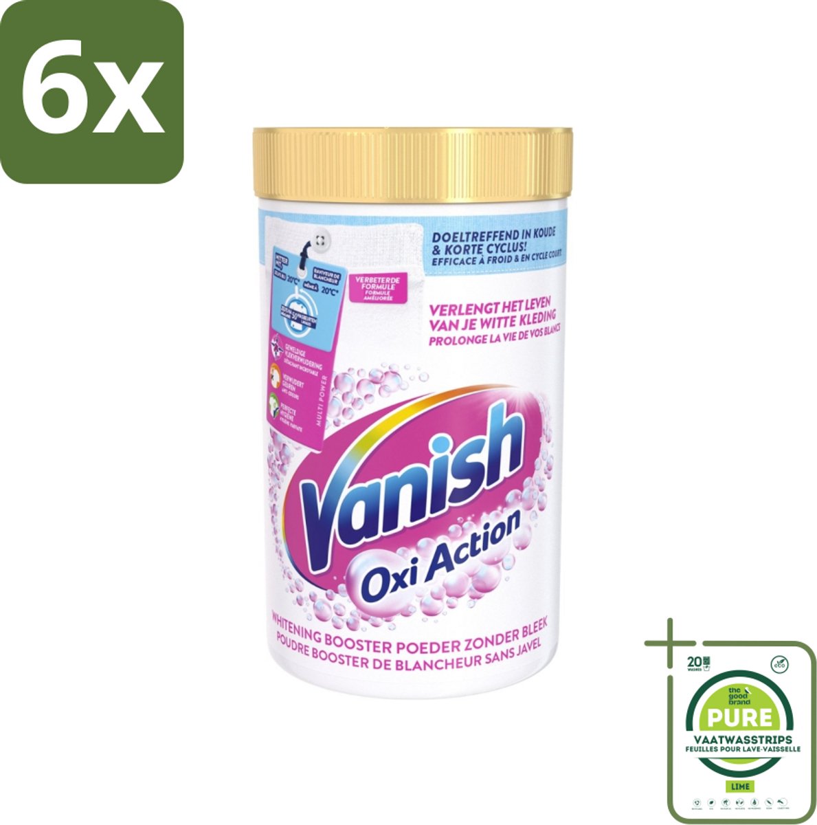 Vanish Oxi Action - Vlekkenverwijderaar Poeder - Zonder Bleek - Witte Was - 1.5 Kg - Voordeelverpakking - 6 stuks - Vlekkenverwijderaar - Witwas