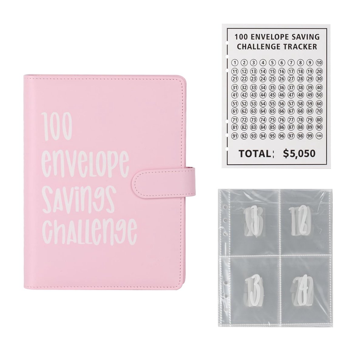 Uitdaging Budgetplanner, 100 Enveloppen Uitdaging Map, Geld Besparen Uitdaging met 100 Sparen Uitdagingen & 25 - ShopVlot