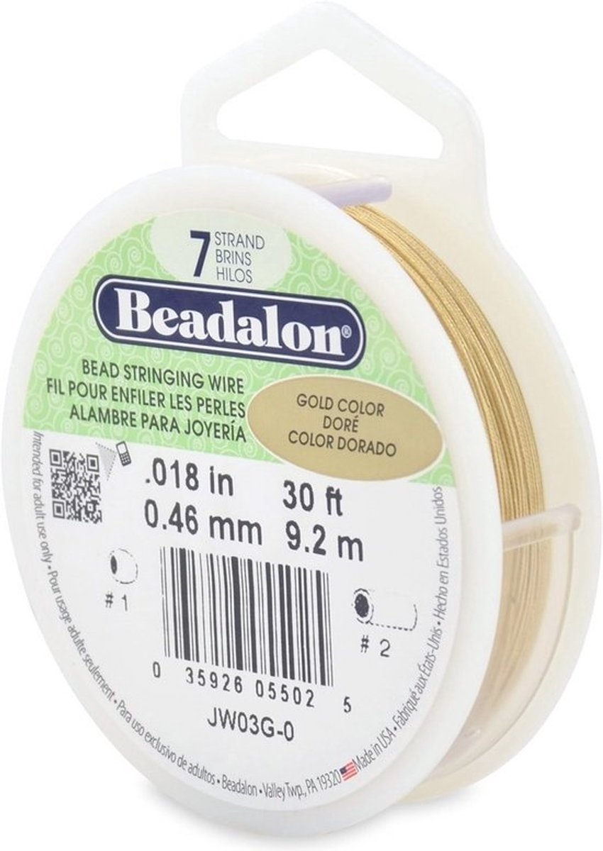 9,2 m haspel met 0,46 mm diameter 7-strengen sierdraad in goud
