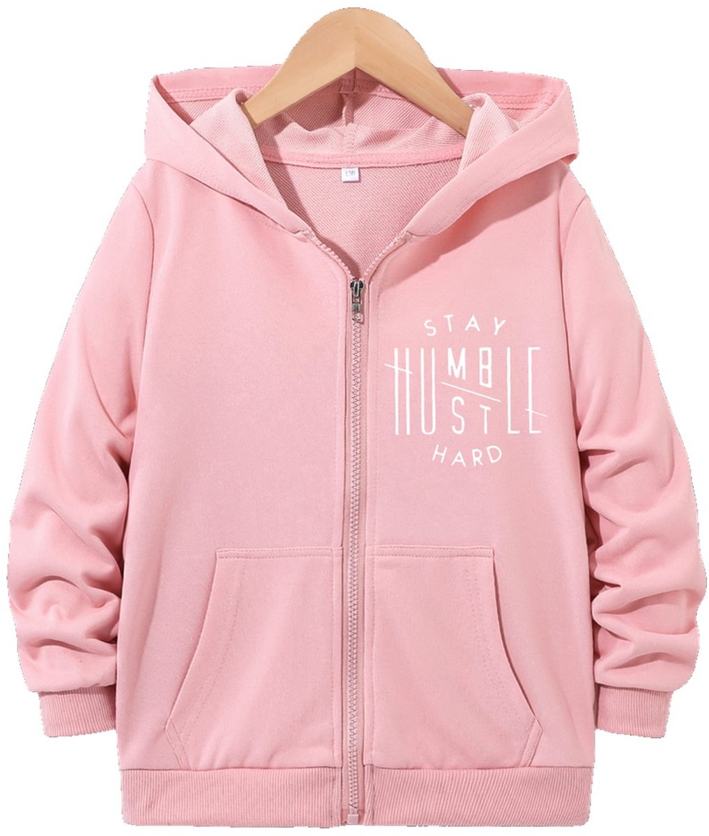 Currero Vest Jongens Met Rits Sweater Jongen Cardigan Gebreid Sweaters Hoodie Warme Trui Lange Mouw 14-15 Jaar Roze
