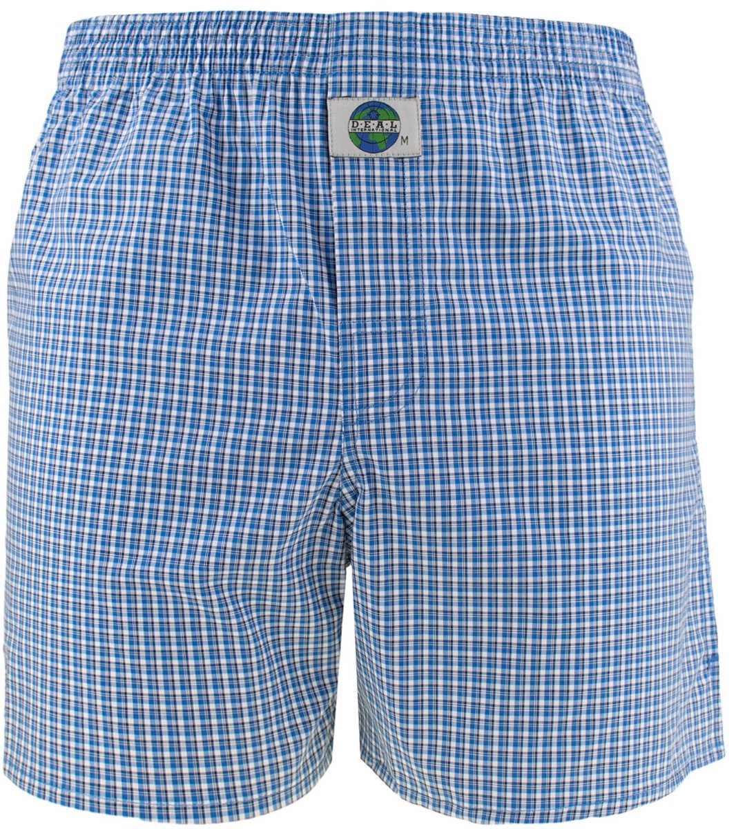 DEAL heren wijde boxershort check blauw 192301