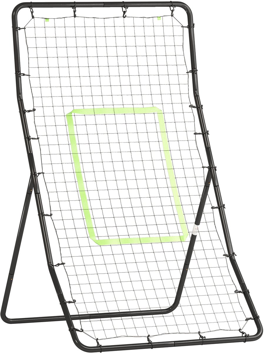 REDOM - Voetbal rebounder - Stalen buisframe - PE-net met 4 haringen - Snelle montage - Trainingsveld - Staal en polyethyleen - Zwart - 90 x 80 x 140 cm