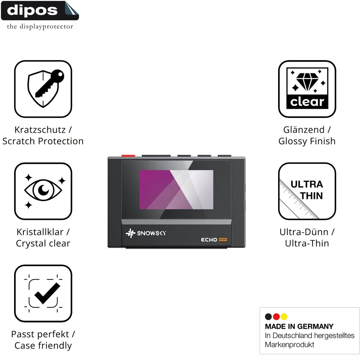 dipos – 4x Beschermfolie geschikt voor FiiO SnowSky Echo Mini | Krasbestendige & heldere Screenprotector Ultra-Thin
