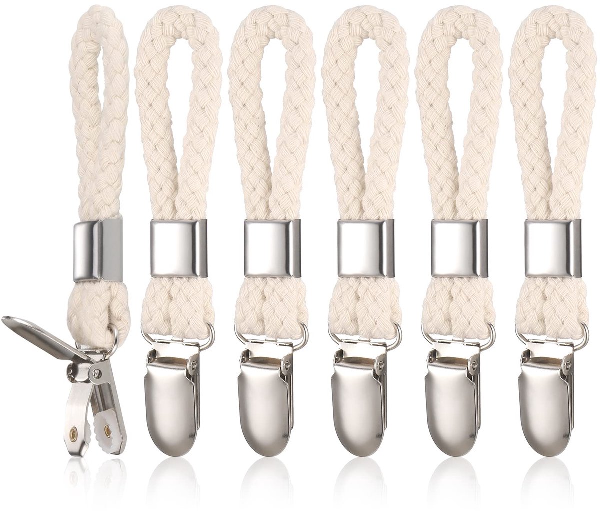 Fentar 6 x hangers voor handdoeken, handdoekclips, theedoekenhouder, clips zonder naaien, clips, theedoekenhouder, om - ShopVlot