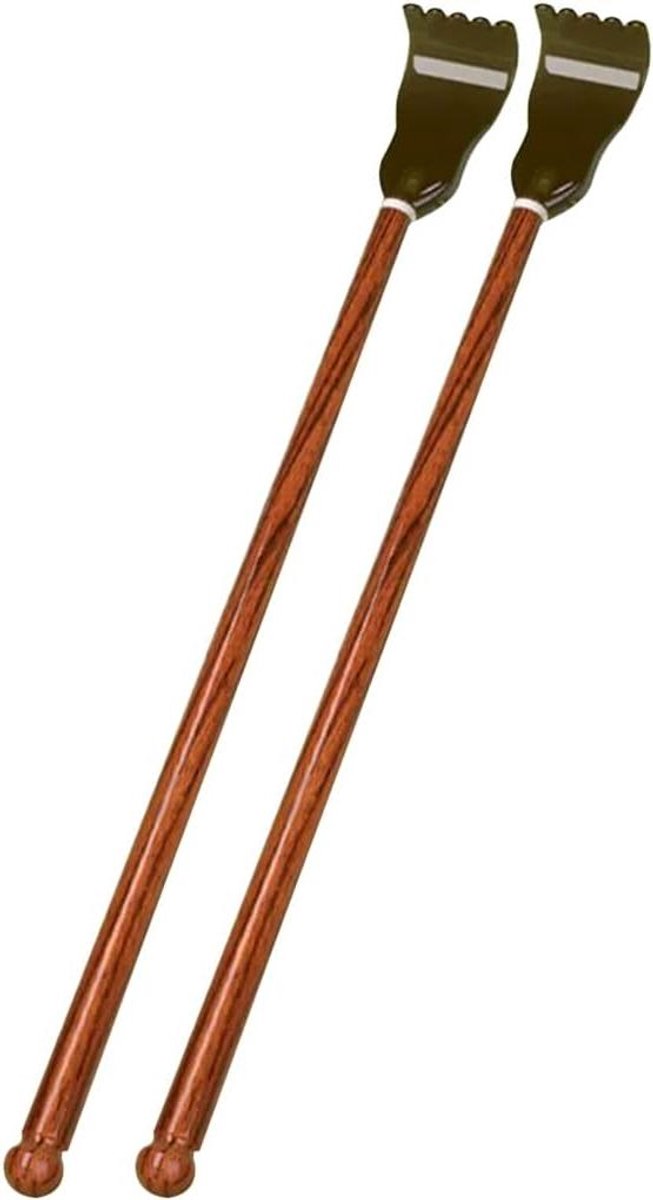 Ruggenkrabbers Set - Hout Krabbers - Ontspanning Thuis - Natuurlijk Sandelhout - 2 Stuks 40cm - Rood