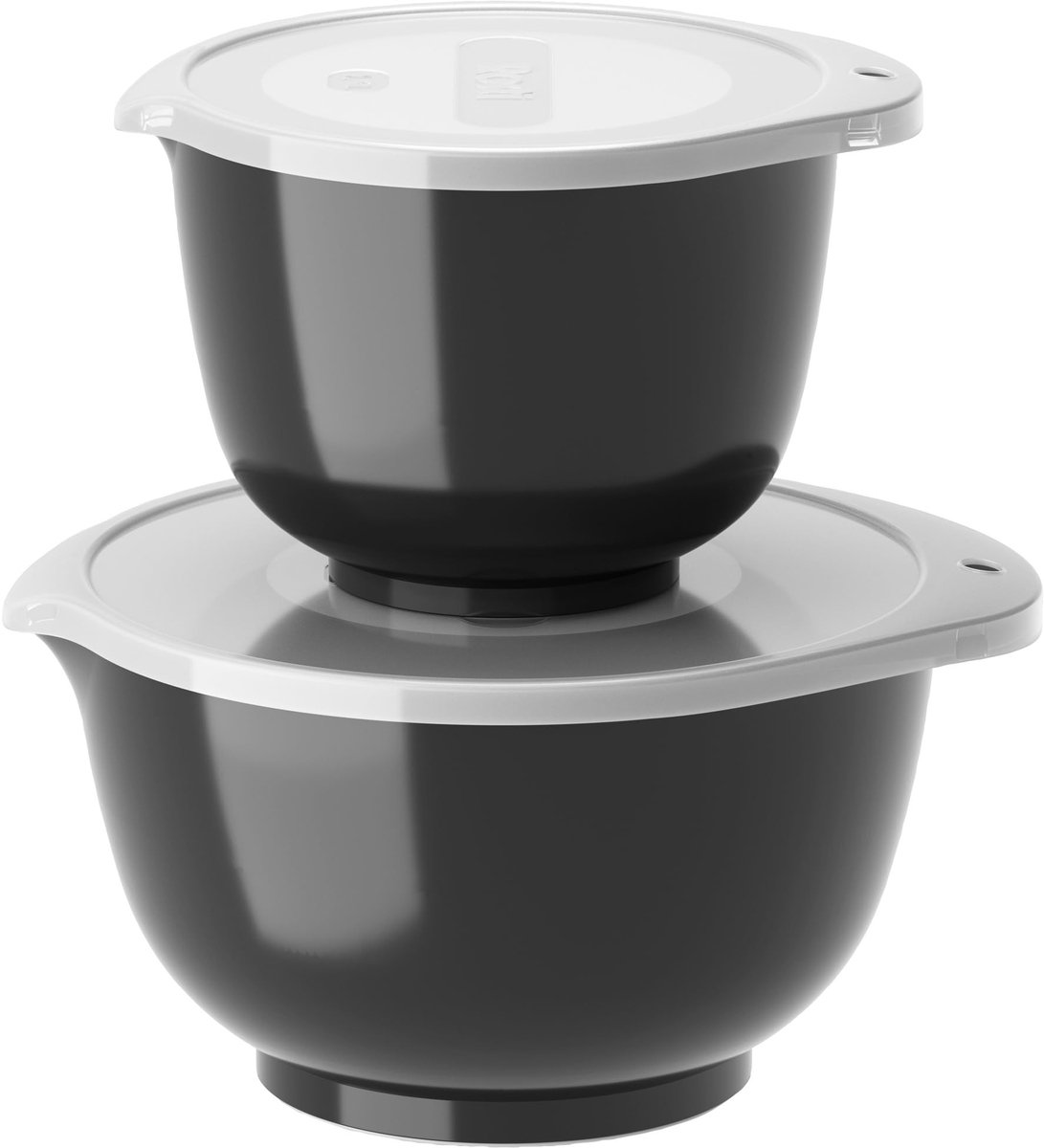Elzusha - Mixing Bowl Set - 4 stuks - 1,5 en 3 L - Zwart