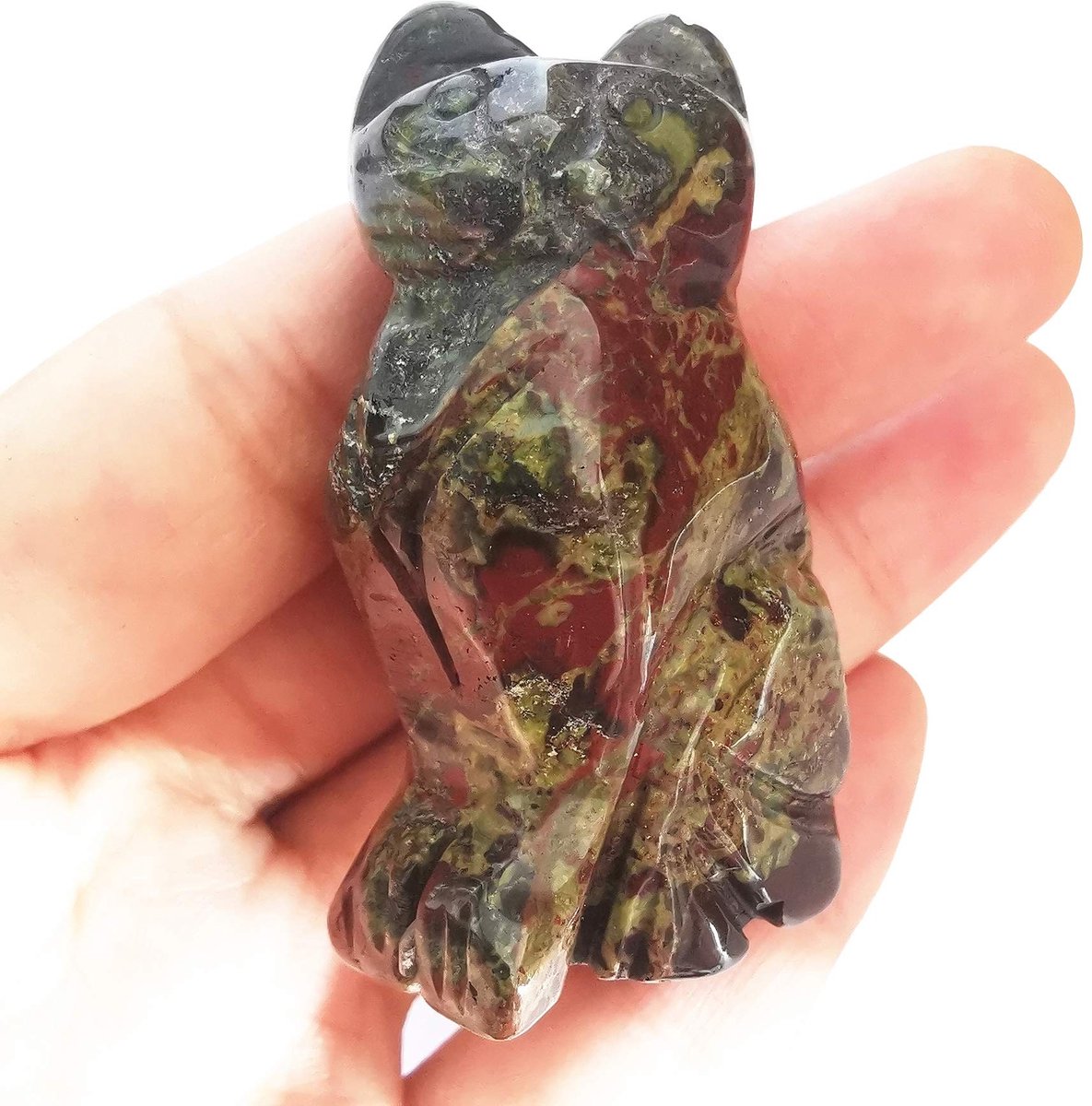 Elzusha - Dragon Bloodstone Kat Crystal Beeldje, 5 cm