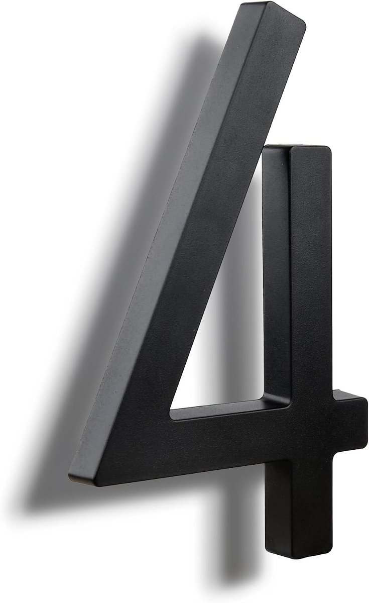 Stijlvolle 6 Inch ABS Huisnummers - Zwart Slim Ontwerp - Duurzaam en Eenvoudig te Installeren - Modern, Buiten, Adresplaat