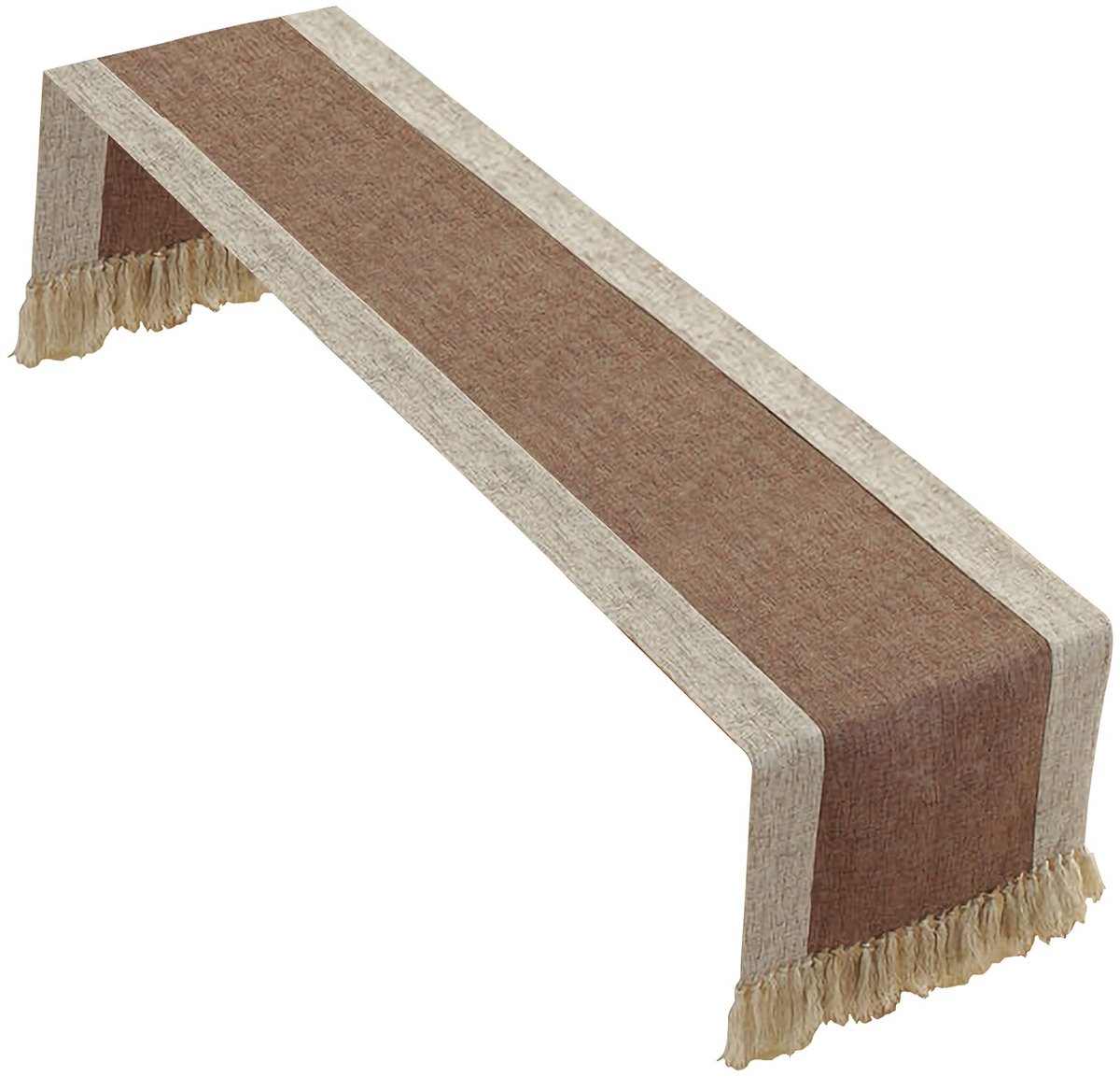 Elzusha - Katoenen Linnen Tafelrunner met Kwastjes - 38 x 220 cm voor Eetkamer
