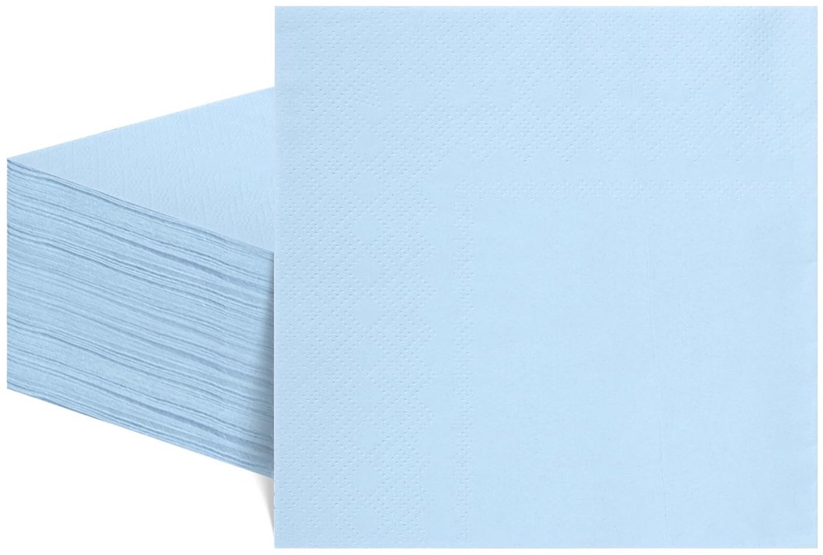 Elzusha - Set van 60 Lichtblauwe Cocktail Servetten 25x25cm