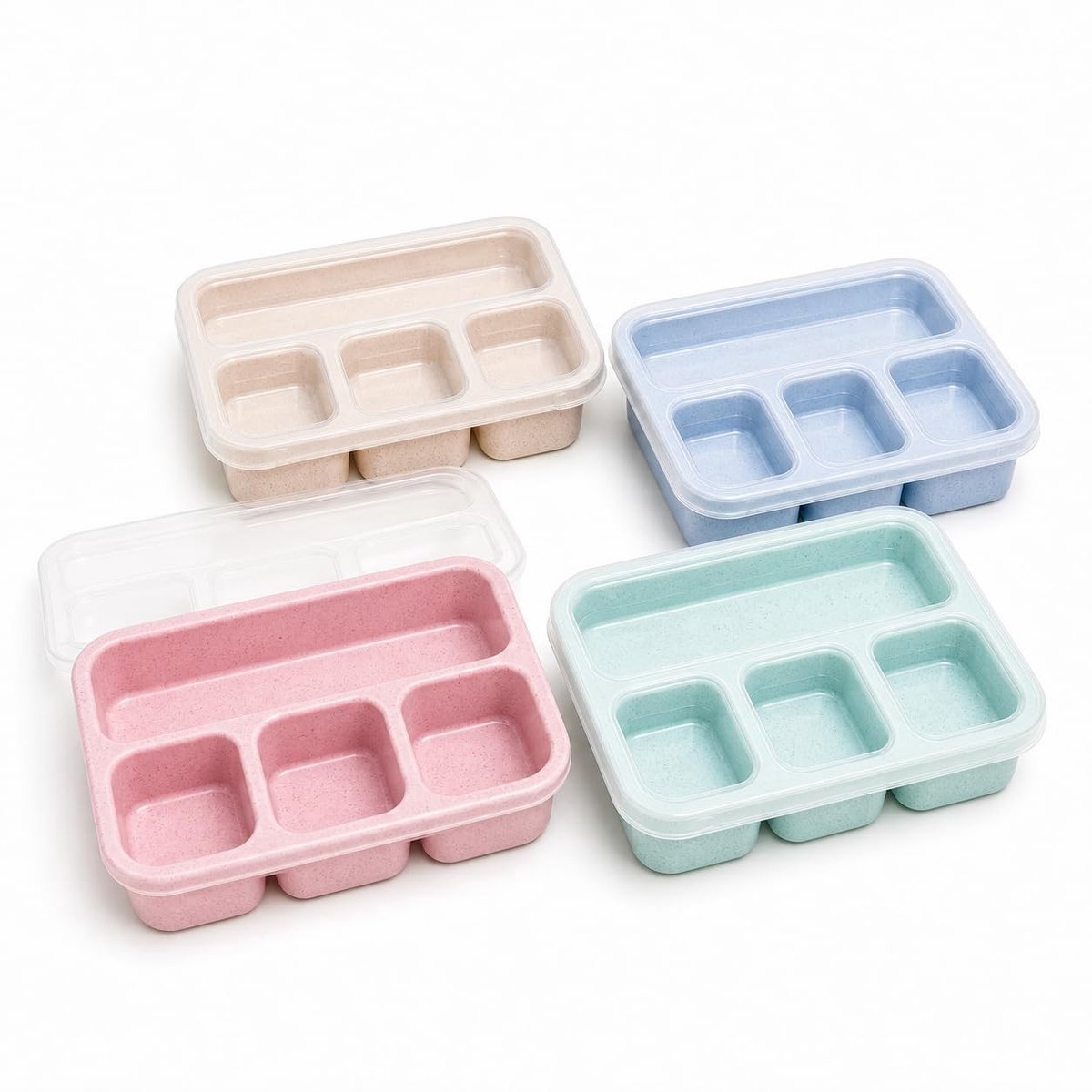 Elzusha - Grote Verdeelde Plastic Bento Box met 4 Compartimenten