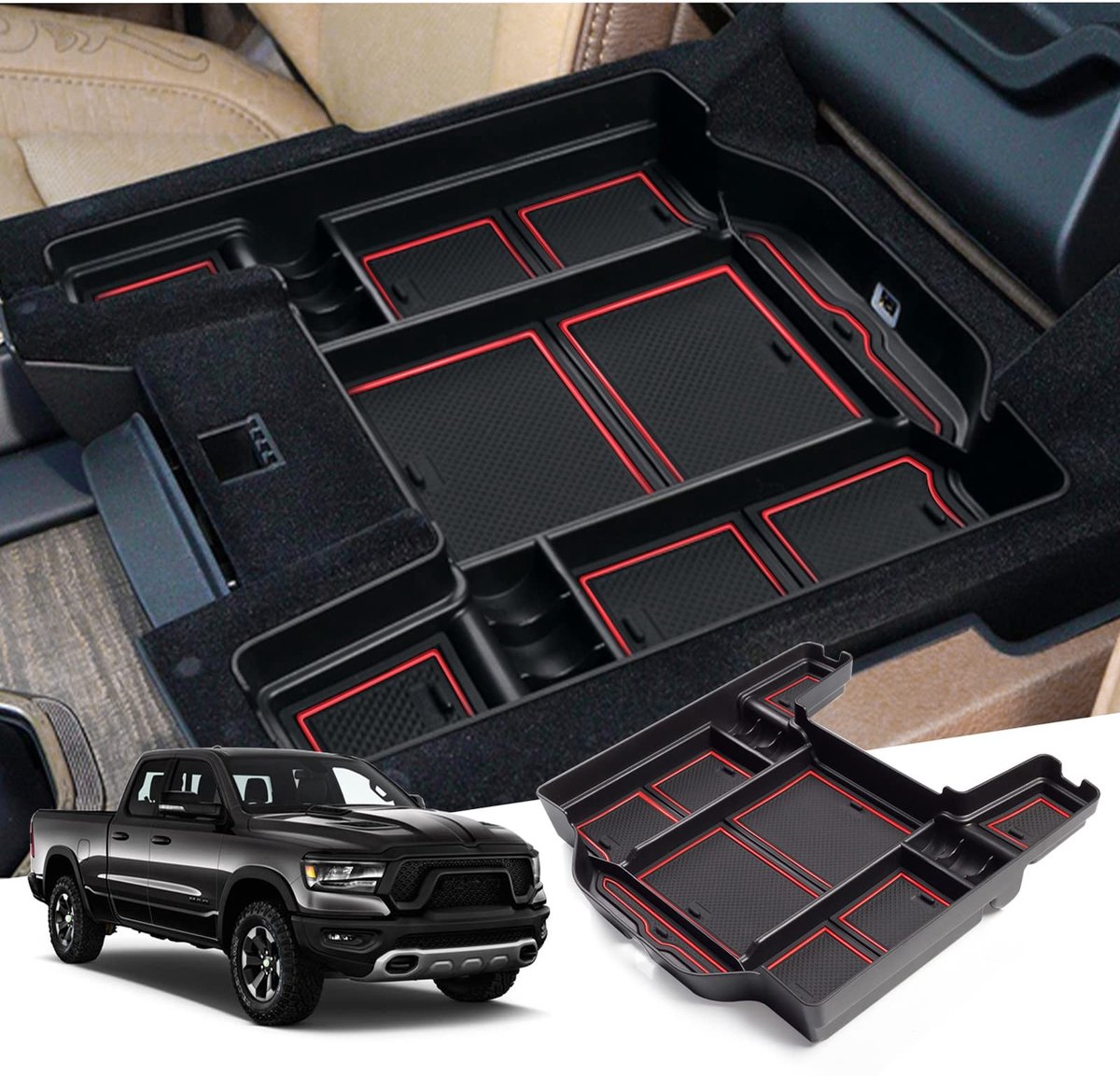 Elzusha - Organizer voor Center Console voor Dodge RAM 1500 2019-2025