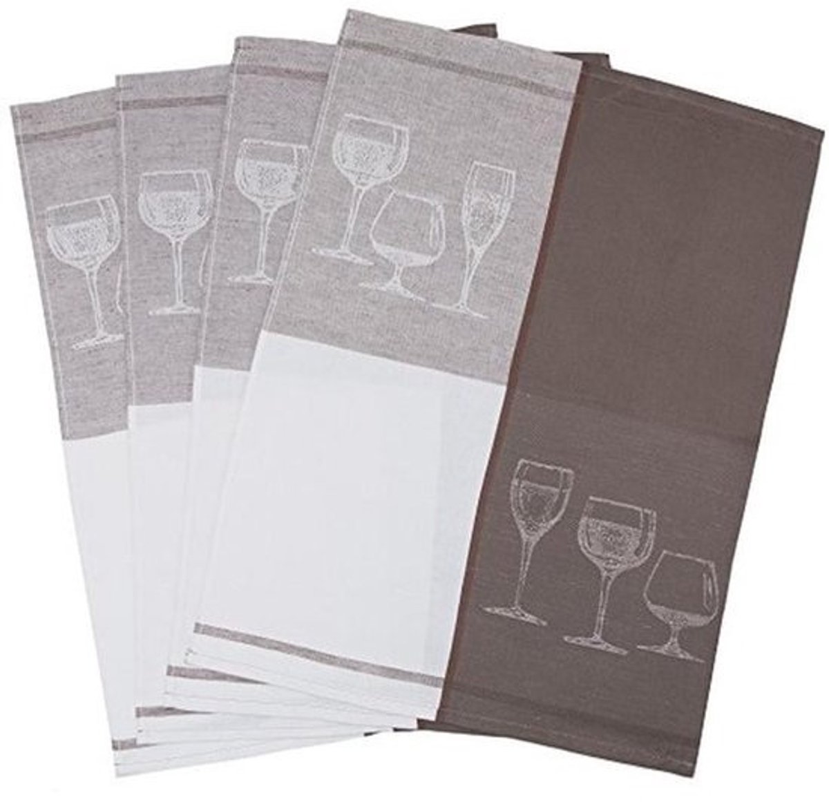 Set van 4 halflinnen theedoeken 50x70 cm | Absorberende en gemakkelijk te reinigen keukenhanddoeken