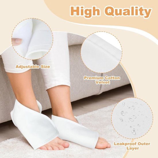 2 Stuks Herbruikbare Katoenen Enkelsupport Wrap voor Pijnverlichting bij Fasciitis, Verstelbare Compress voor Ontspanning en Ondersteuning van de Voet — afbeelding 2