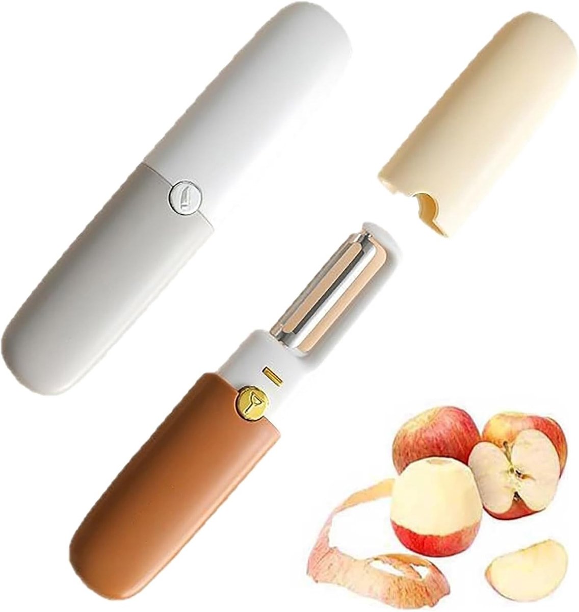2-in-1 Fruit Schiller en Schilmesje Set, Compact en Draagbaar Keukenhulpmiddel voor Camping en Reizen
