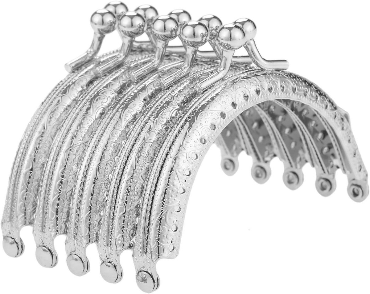 Set van 10 Vintage Tasframes van 8,5 cm, Halfrond Ontwerp voor Handgemaakte Tas, Portemonnee en Accessoires voor Creatieve Projecten
