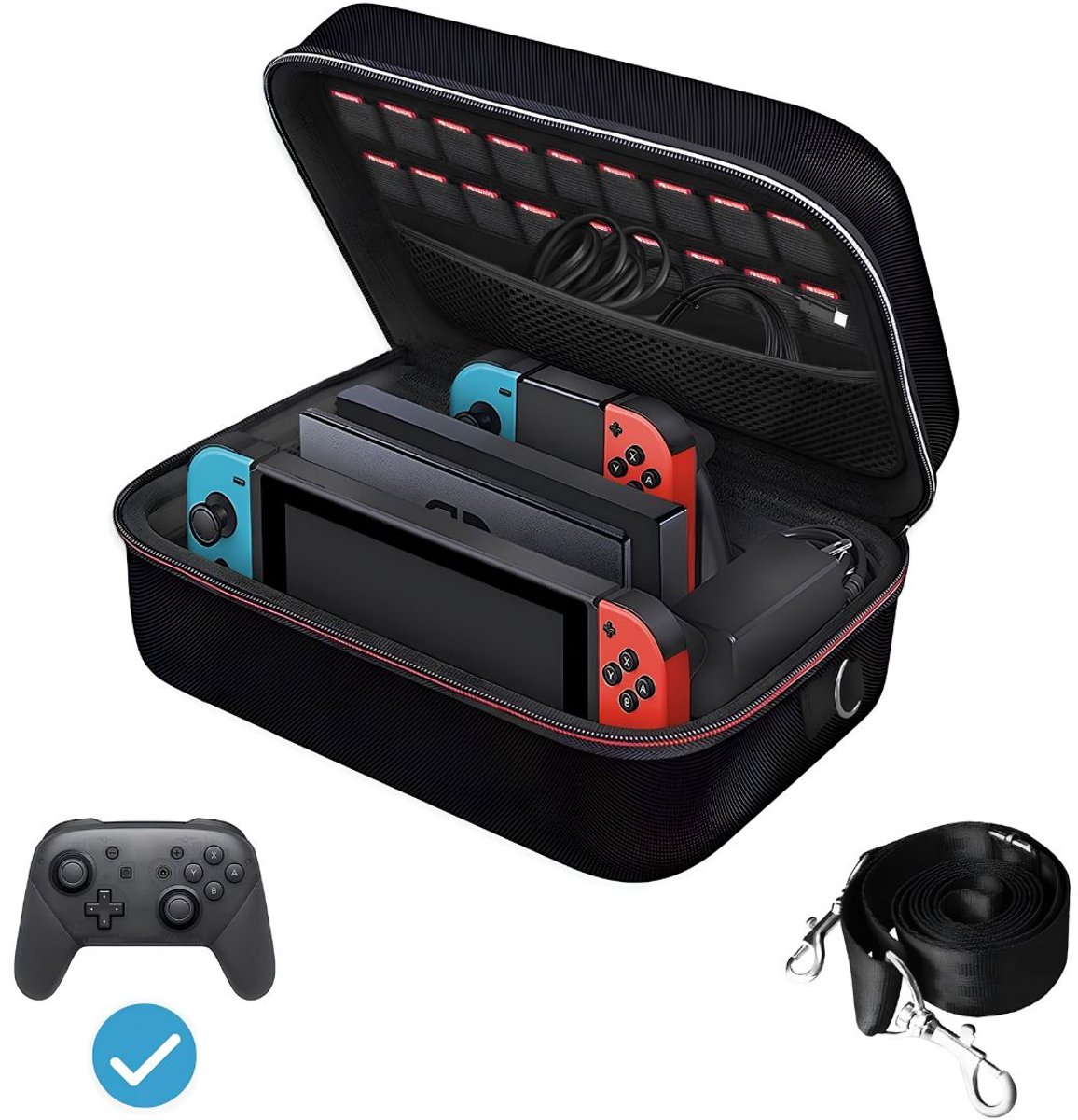 TYR® Nintendo Switch Case - Nintendo Switch Accessoires - Geschikt voor Nintendo Switch - Zwart - 33cm x 12cm x 23cm