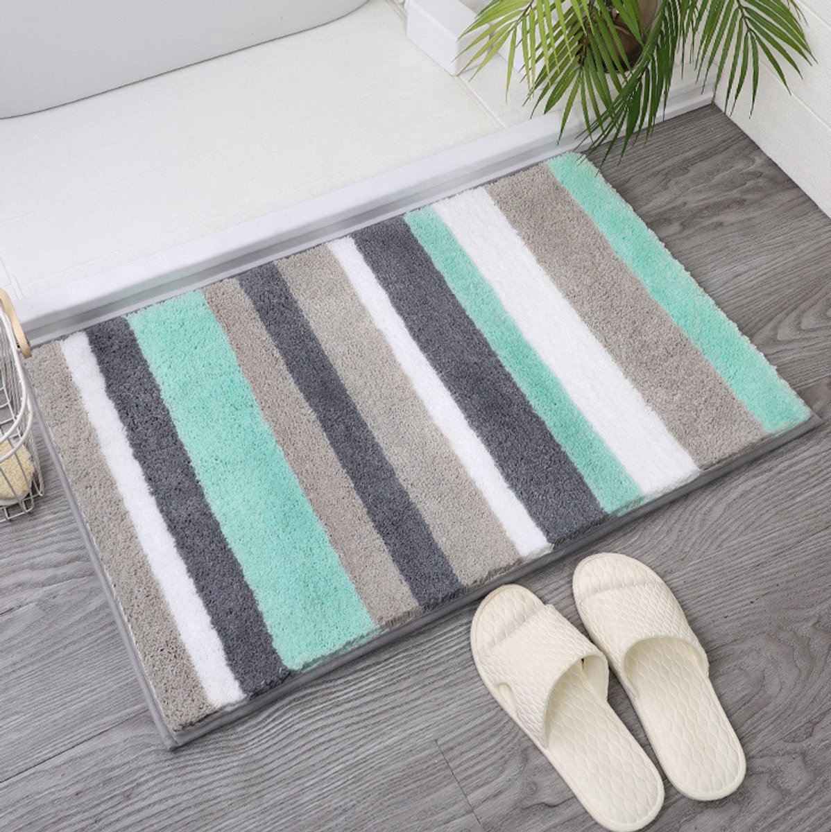 casalora® - Douchemat - Badmat antislip - badkamer tapijt - Wasbare Zachte Microvezel Douchemat Absorberend Badkamermat 50 x 80 cm