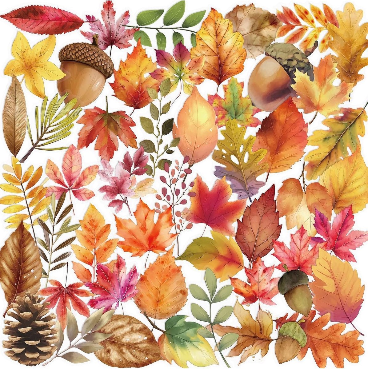 50 Stuk Herfsts stickers voor Scrapbook, Journal, Laptop, Fiets en Helm - Waterdichte Plakstrips voor Kinderen en Volwassenen, Perfect Cadeau voor Herfstliefhebbers