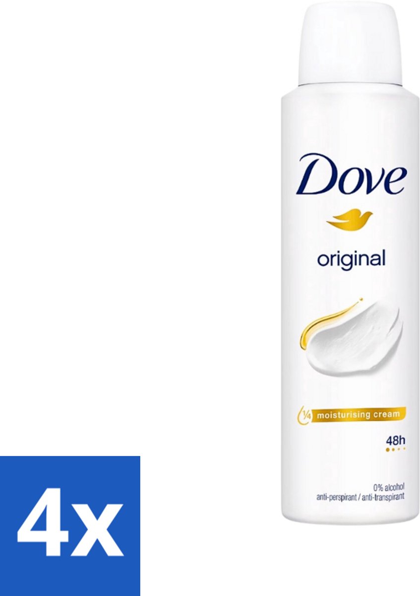 Dove Original - Deospray - Anti-Transpirant - 150 ml - Voordeelverpakking - 4 stuks