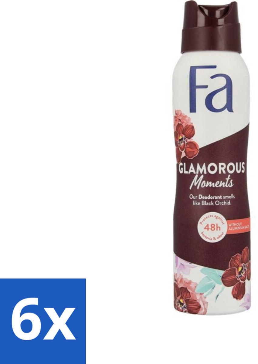 Fa - Glamorous Moments - Deodorant Spray - Zwarte Orchidee - 150 ml - Voordeelverpakking - 6 stuks