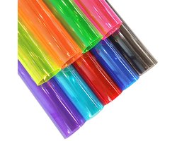 XHT Pvc-folie, 9 stuks, 20 x 30 cm, effen kleur, transparant, kunstleer, pvc-stof, waterdicht, spiegelfolie, voor het - ShopVlot