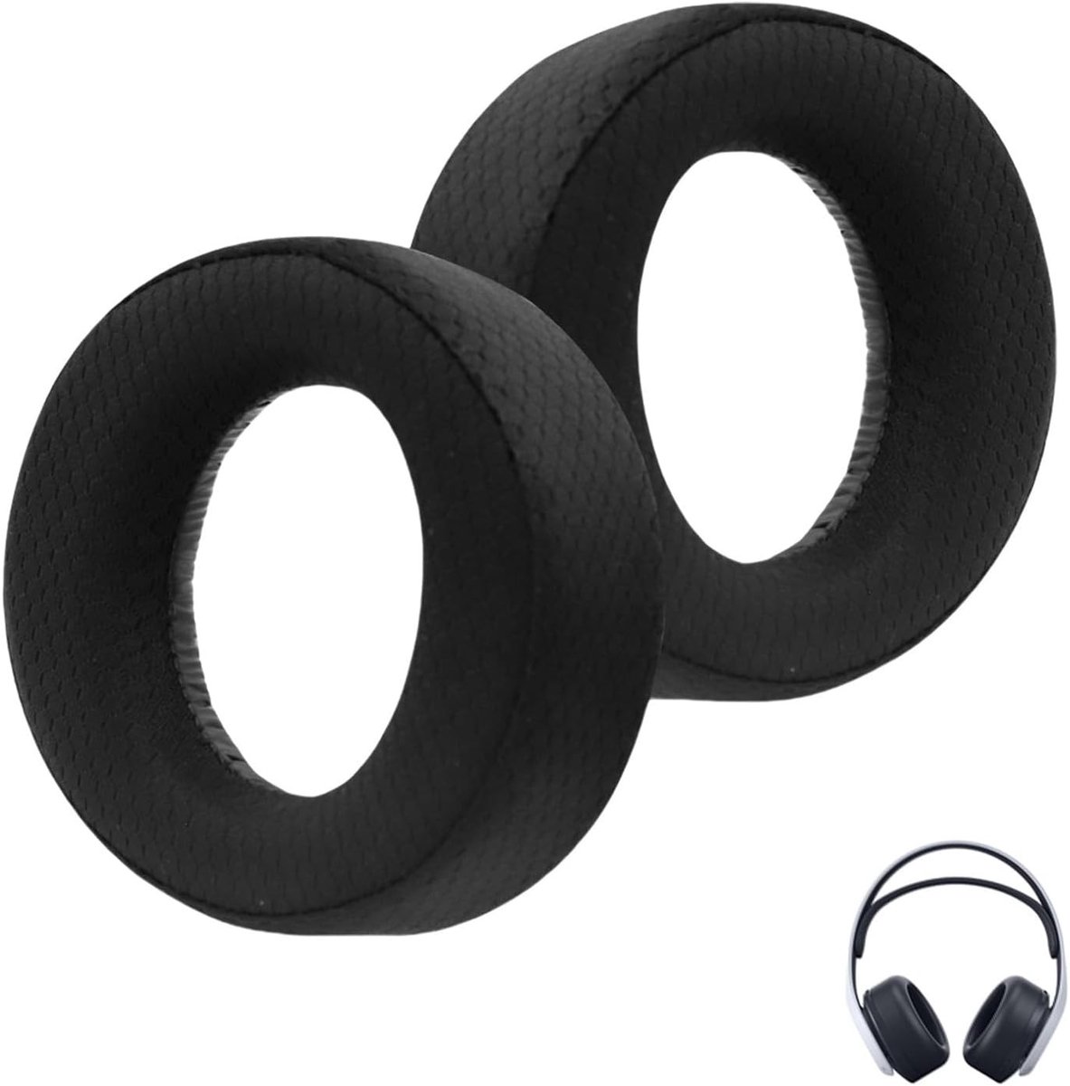 Vervangende Oorkussens voor PS5 Headset, Ademend en Comfortabel, Geschikt voor Pulse 3D, Zwart, Ideaal voor Gaming en Geluidsisolatie