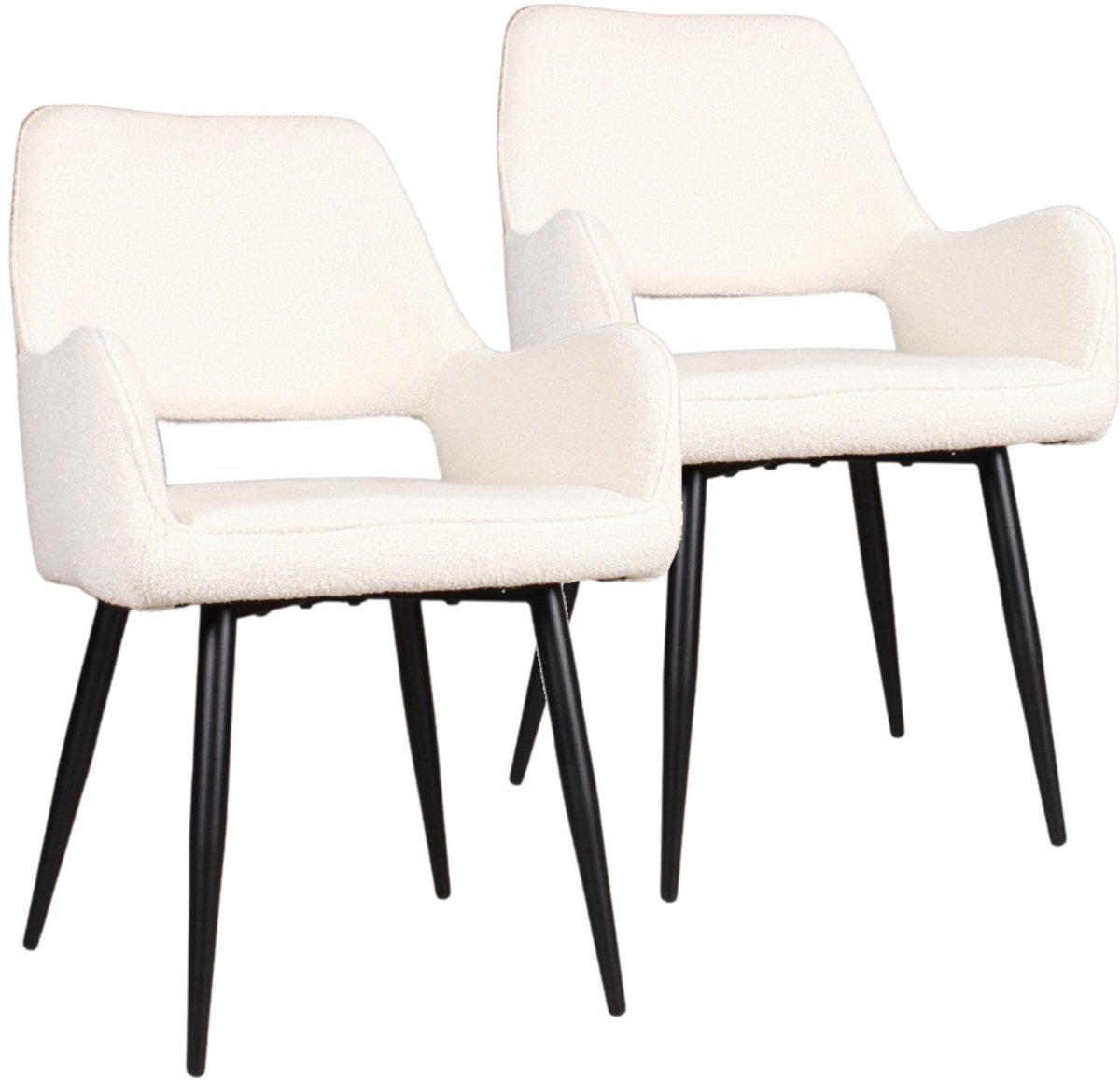 DS4U® - Lenon armstoel - Set van 2 - Ivoor - Boucle