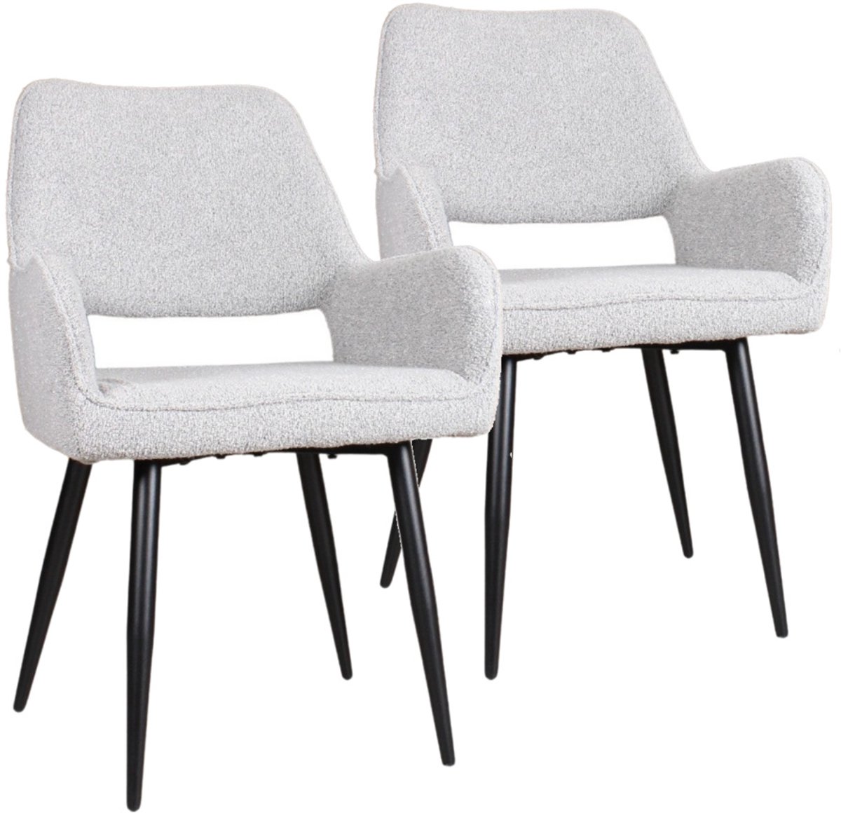 DS4U® - Lenon armstoel - Set van 2 - Grijs - Boucle