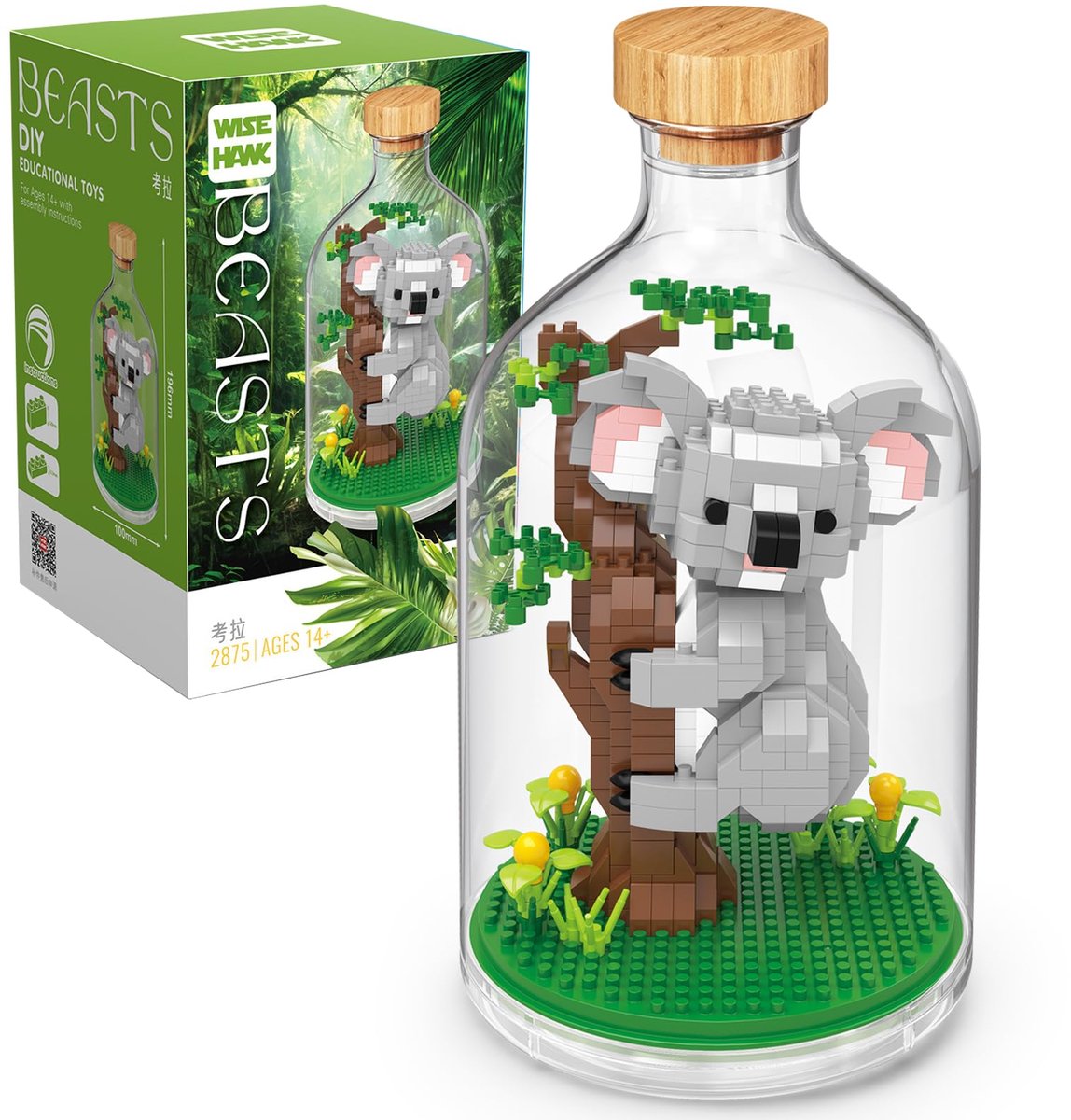 VONKELIOS®Mini‑bouwblokset met dierenmodel | Creatief bouwpakket, decoratie voor thuis & kantoor, feestcadeau voor verjaardag, Pasen en Nieuwjaar