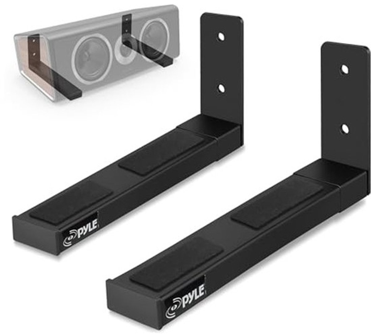 Verstelbare Muurbeugels voor Luidsprekers - 2-Pack Met Uitschuifbare Stalen Armen voor Middenluidsprekers en Soundbars - Draagvermogen 50kg - Inclusief Bevestigingsmaterialen