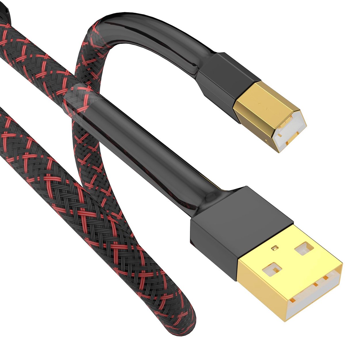 Tertullus High End HiFi USB-kabel, 1 m, A-B, voor audiostreaming, DAC, computer, geluidskaart, decoder, versterker - ShopVlot