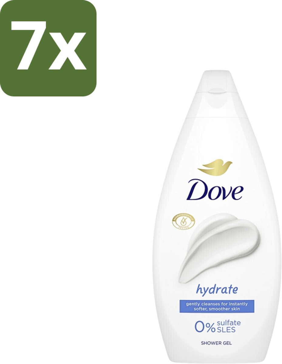 Dove Hydrate - Douchegel - Sulfaatvrij - 250 ml - Bulkverpakking - 7 stuks