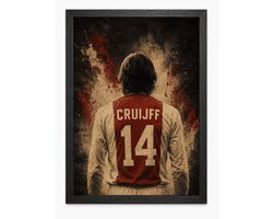 Johan Cruijff Poster Ajax | Retro Voetbalposter Nummer 14 | 