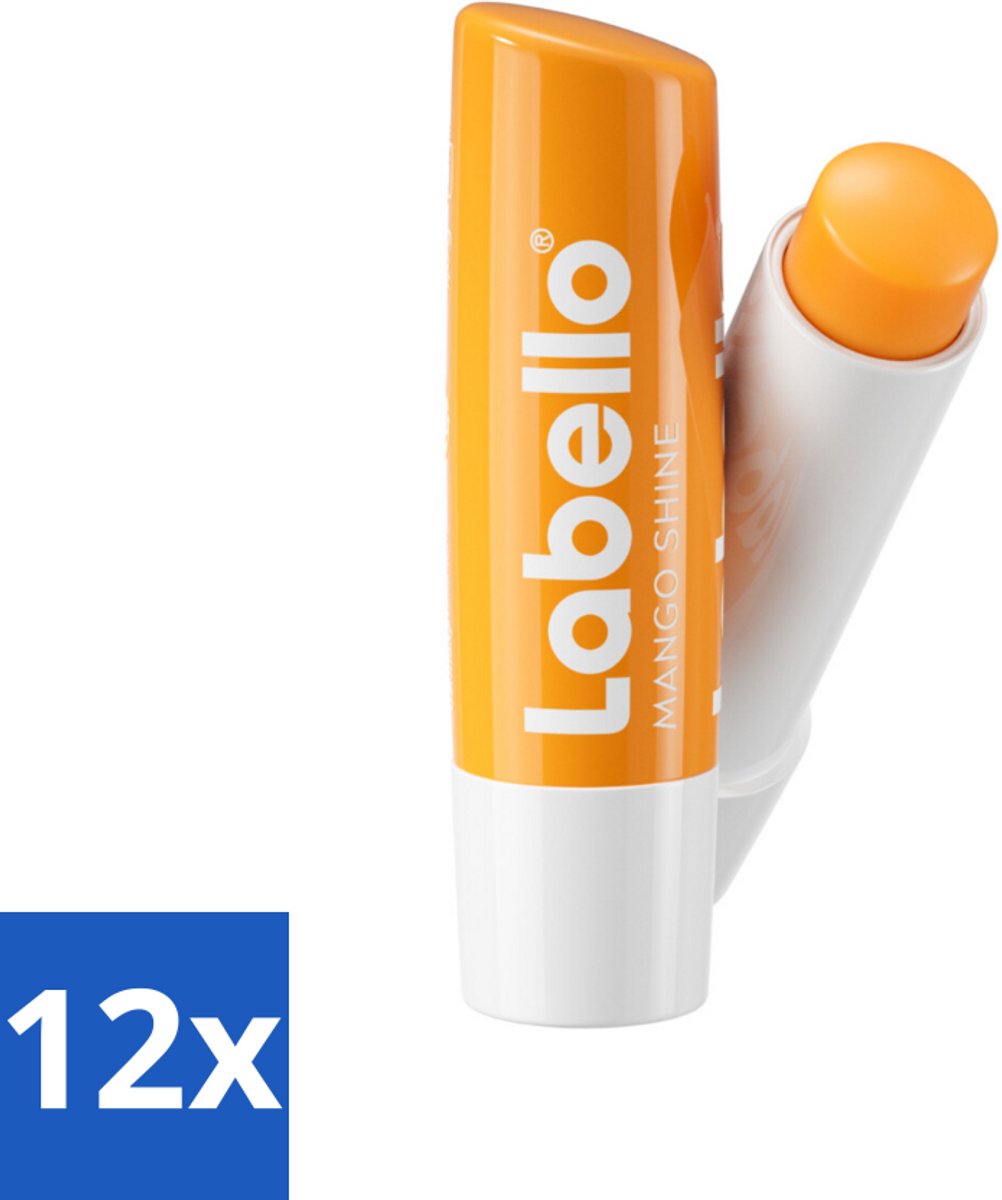 Labello – Lippenbalsem -- Mango Shine – 4,8 g - Voordeelverpakking - 12 stuks