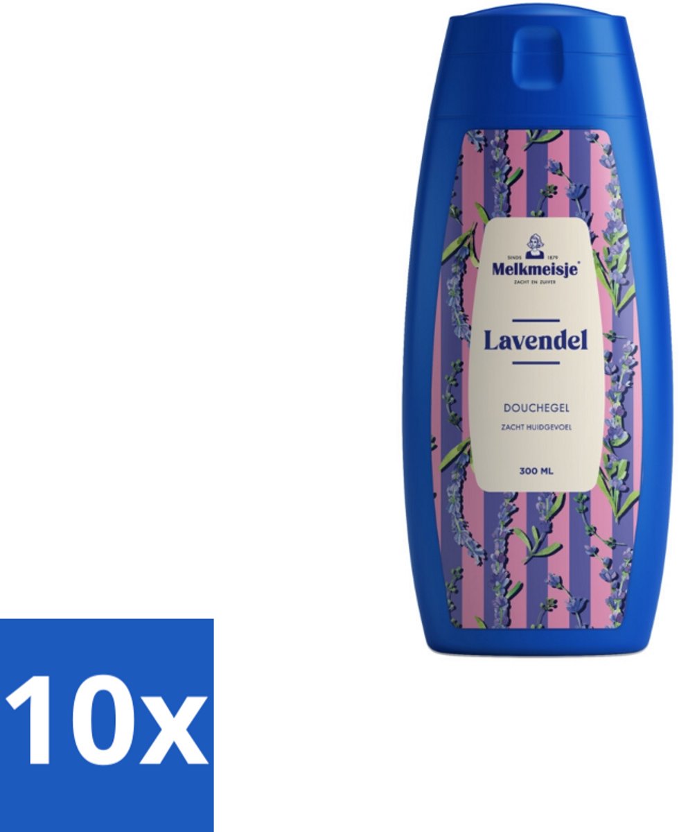 Melkmeisje – Douchegel – Lavendel – Zacht Huidgevoel – 300 ml - Bulkverpakking - 10 stuks