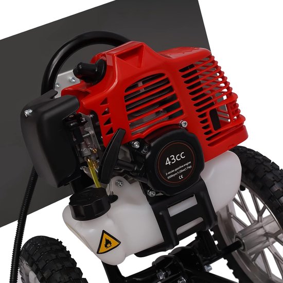 Veegmachine - Aanhangwagen borstel - Buiten reinigen - 43cc 2-takt motor - 60 cm werkbreedte - Zwart rood — afbeelding 3