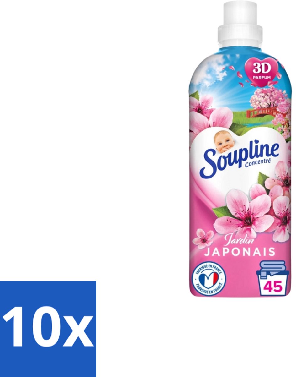 Soupline – Wasverzachter – Japanse Tuin – 950 ml - Bulkverpakking - 10 stuks