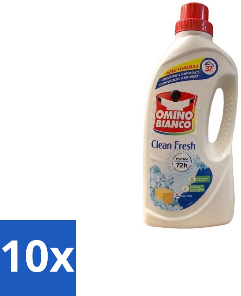 Omino Bianco – Vloeibaar Wasmiddel – Clean Fresh – 1000 ml - Bulkverpakking - 10 stuks