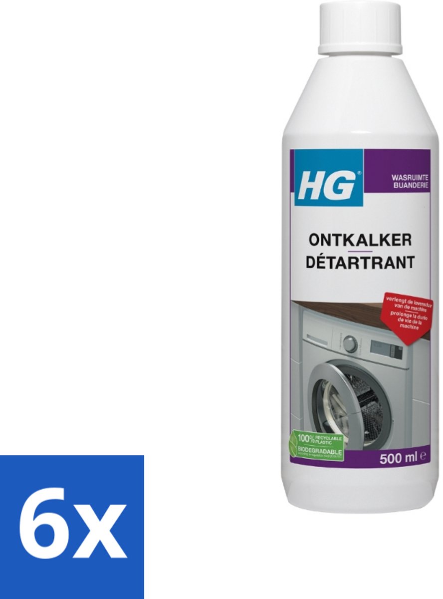 6 x HG Ontkalker 500 ml - Kalkverwijderaar - Ontkalker - Koffiezetapparaat Ontkalken - Waterkoker Ontkalken - Wasmachine Ontkalken