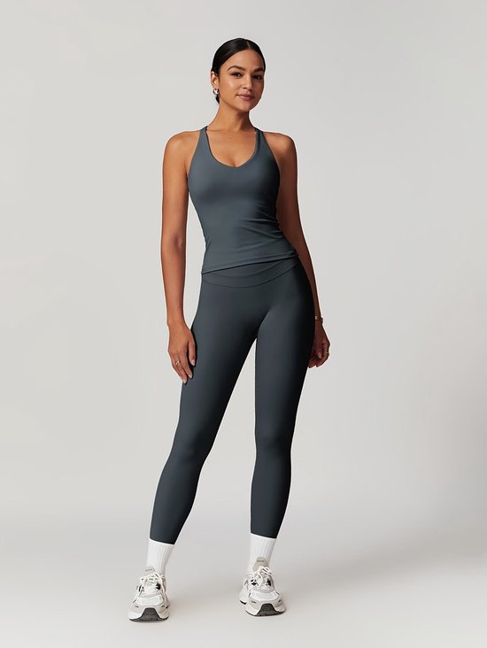 Currero Pilates Pak Dames - Yoga - Buttshaper - Gym - Fitness - Butt Lift - Bil Vergrotend - Heup Liftend - Yogakleding - Grijs XS — afbeelding 3