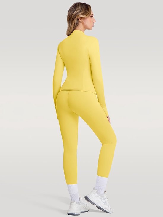 Currero Pilates Pak Dames - Yoga - Buttshaper - Gym - Fitness - Butt Lift - Bil Vergrotend - Heup Liftend - Yogakleding - Geel M — afbeelding 3